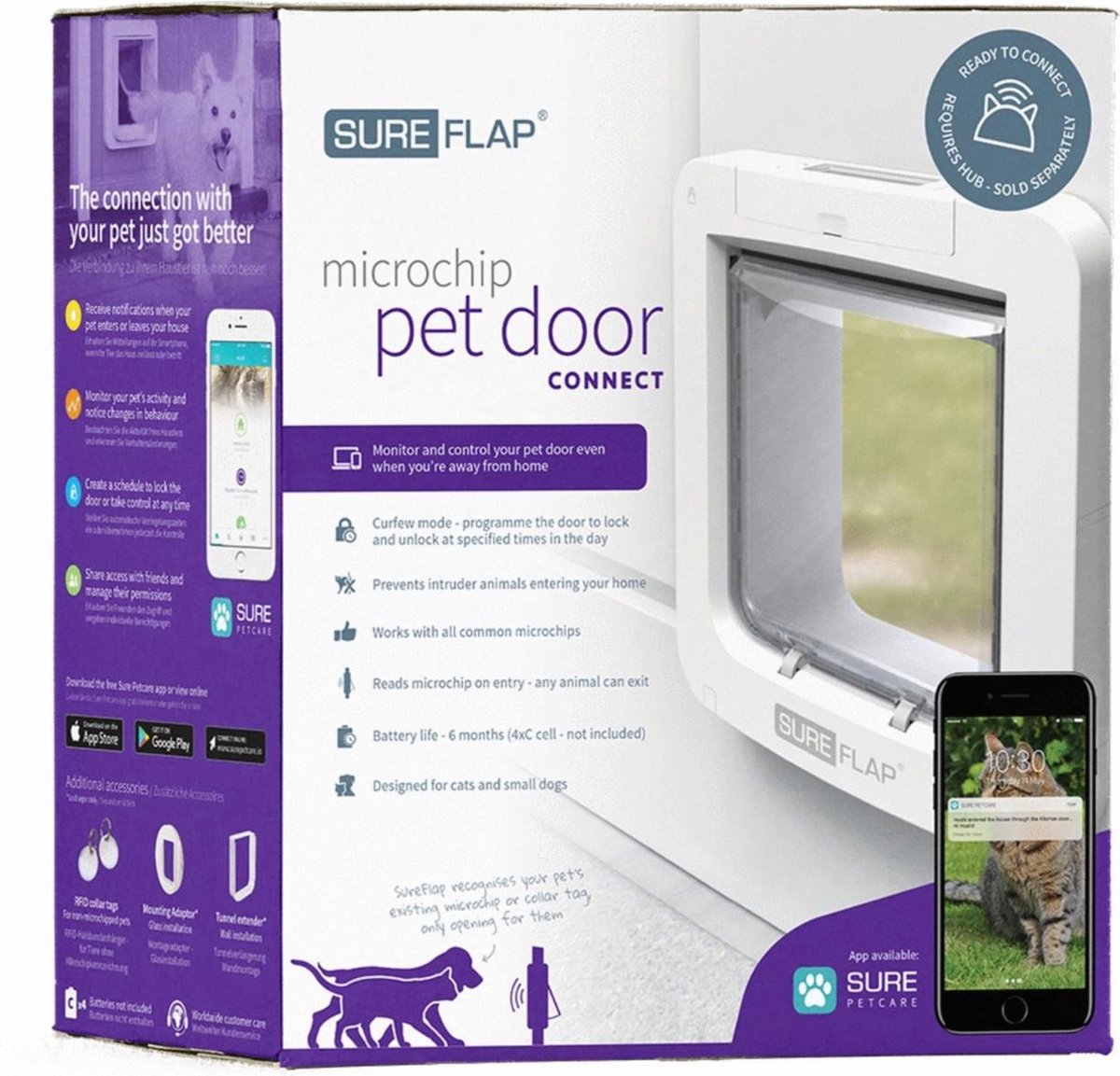 SureFlap Microchip Huisdierluik Connect Bundel - Kattenluik - - Wit