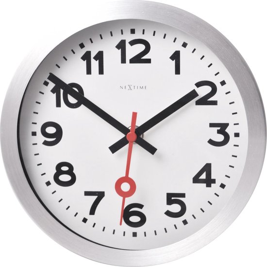 Nextime Station Wandklok Cijfers Ø 19 cm - Silver