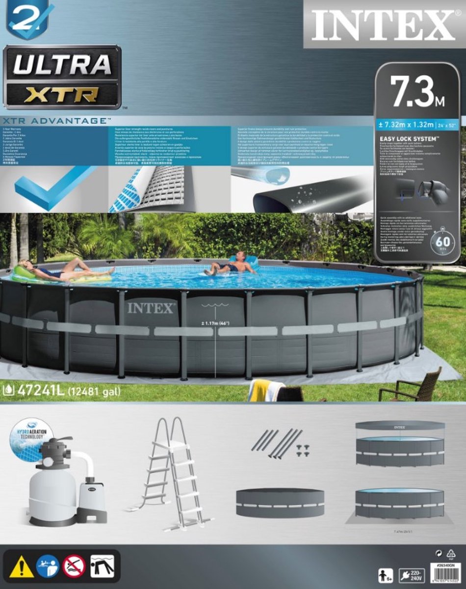 Intex opzetzwembad met pomp 26340GN Ultra XTR 732 x 132 cm