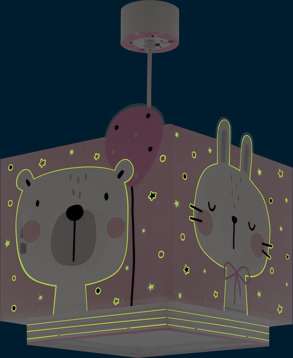 Dalber hanglamp Baby Jungle junior 24 x 43,5 cm E27/wit - Roze