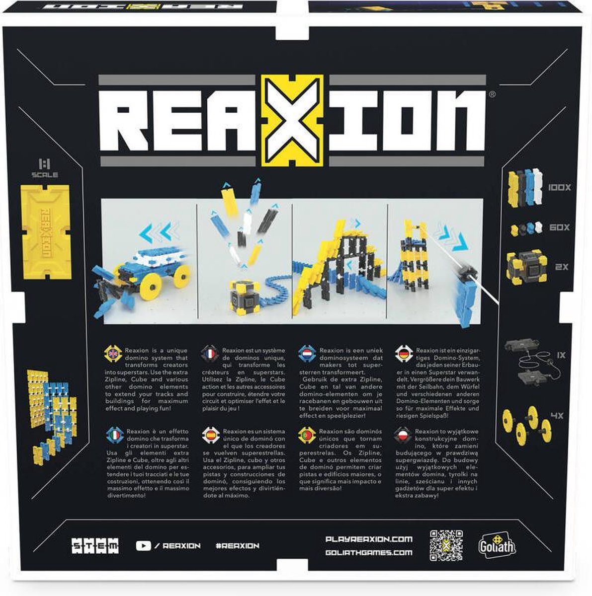 Goliath dominostenen Reaxion Xpand junior blauw/geel 167 delig