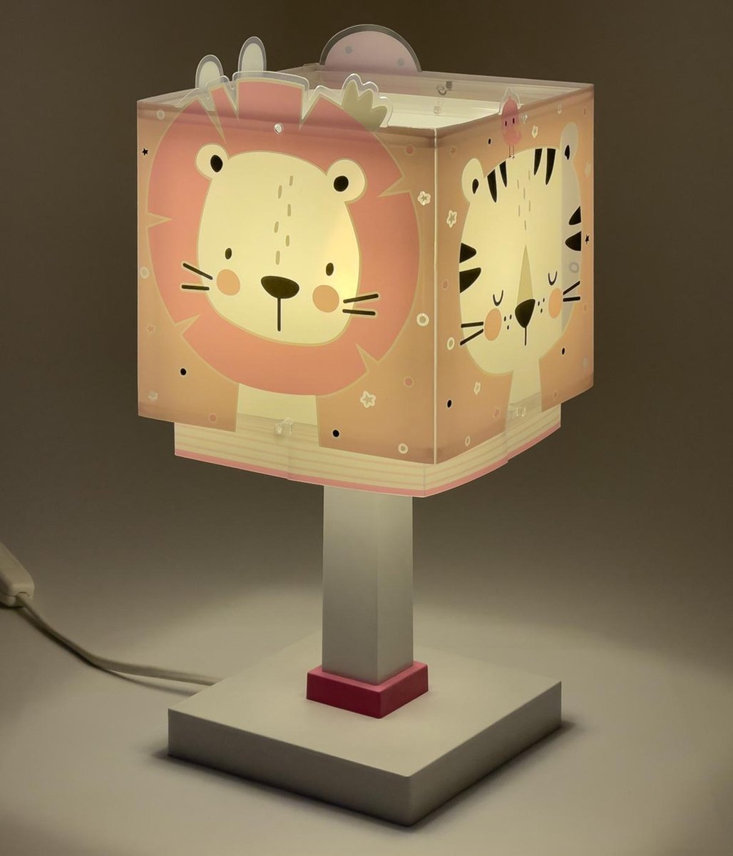 Dalber tafellamp Baby Jungle 13,5 x 30,5 cm E14/wit - Roze