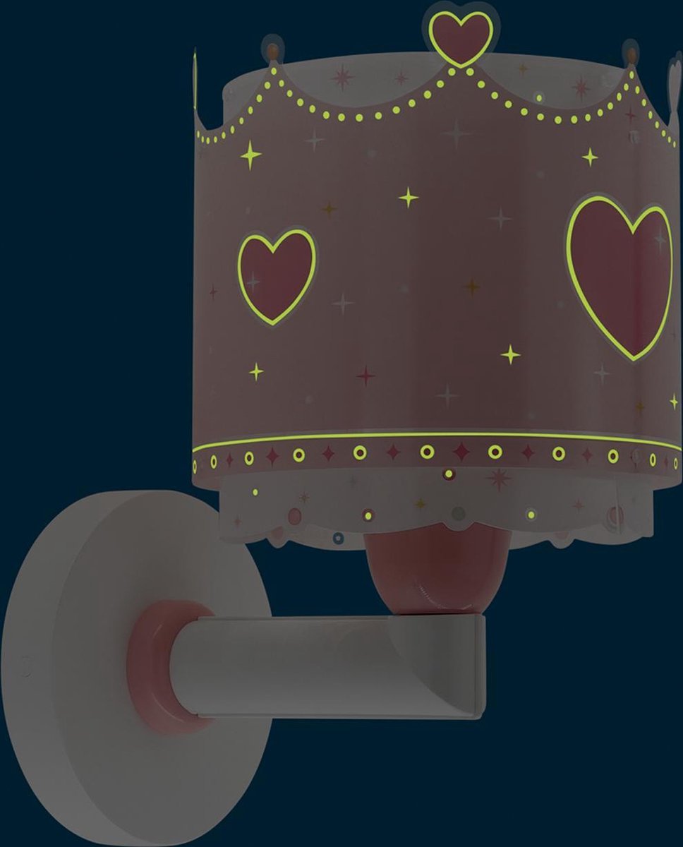 Dalber wandlamp Little Queen meisjes 20 x 24 cm E27 roze/wit