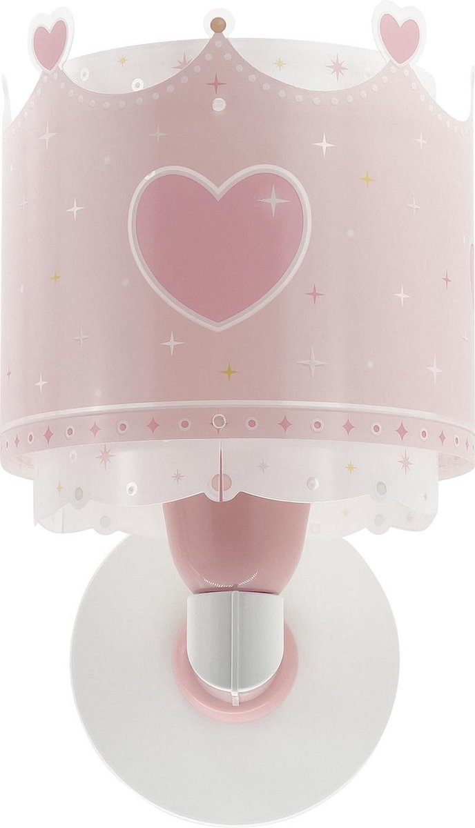 Dalber wandlamp Little Queen meisjes 20 x 24 cm E27 roze/wit