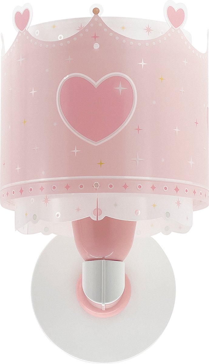 Dalber wandlamp Little Queen meisjes 20 x 24 cm E27 roze/wit