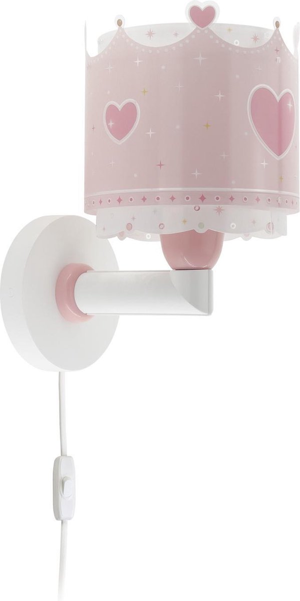 Dalber wandlamp Little Queen meisjes 20 x 24 cm E27 roze/wit