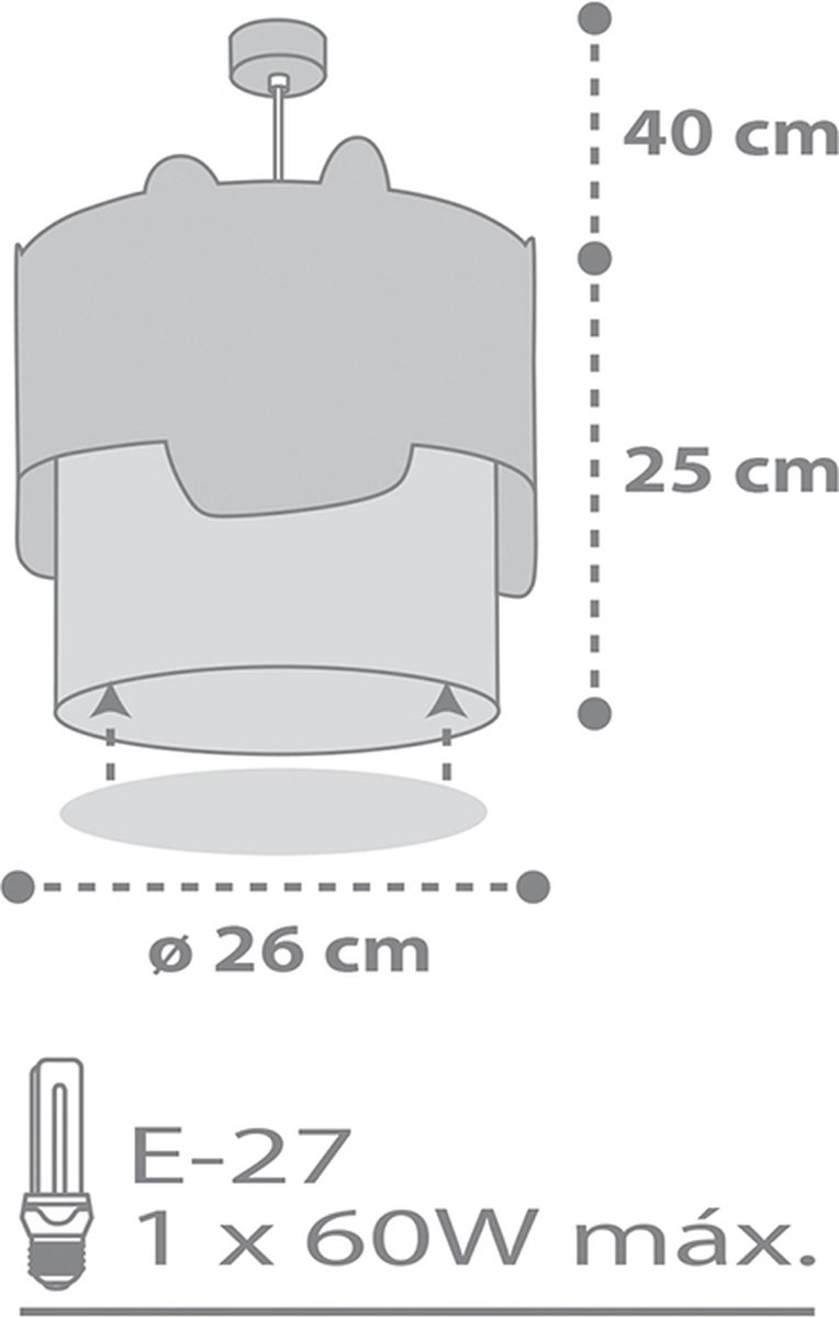 Dalber hanglamp Baby Bunny junior 26 x 40 cm E27/grijs - Groen
