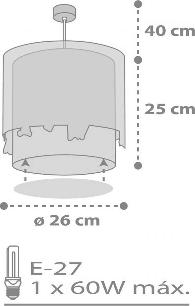 Dalber hanglamp Loving Deer junior 26 x 40 cm E27 wit/groen