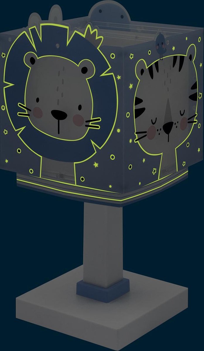 Dalber tafellamp Baby Jungle 13,5 x 30,5 cm E14 blauw/wit