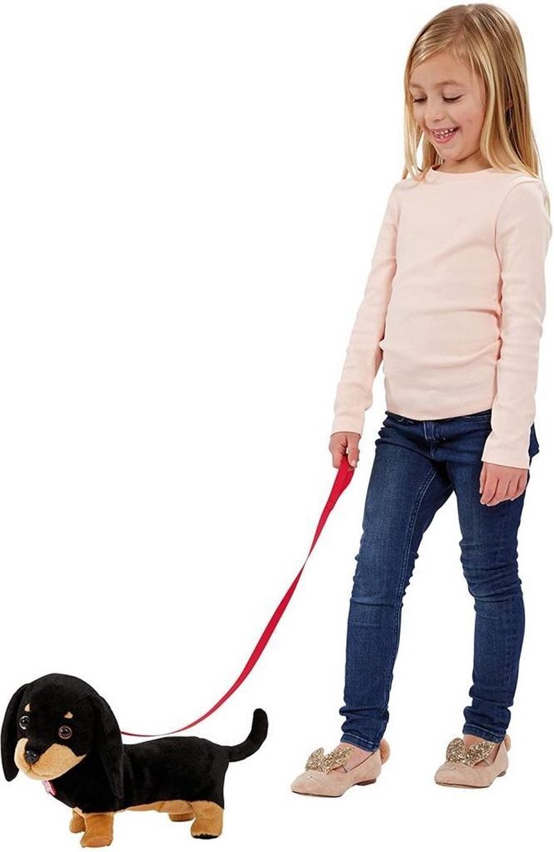 Goliath Animagic knuffel Waggles junior pluche 20 cm - Zwart