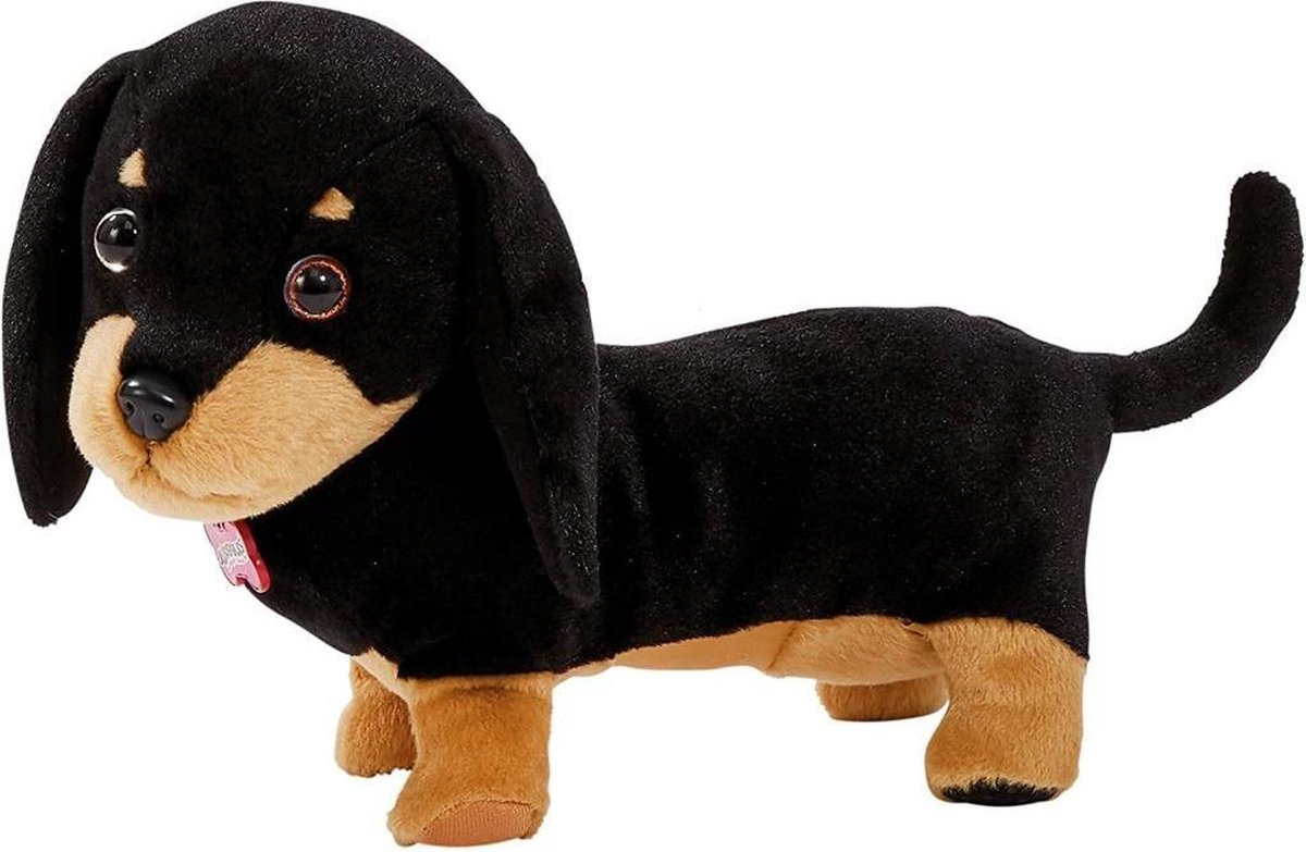 Goliath Animagic knuffel Waggles junior pluche 20 cm - Zwart