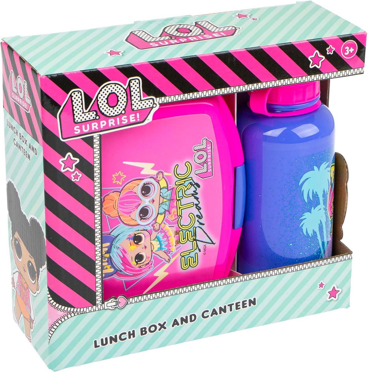 L.O.L. Surprise! lunchbox met drinkfles Electric 400 ml - Roze