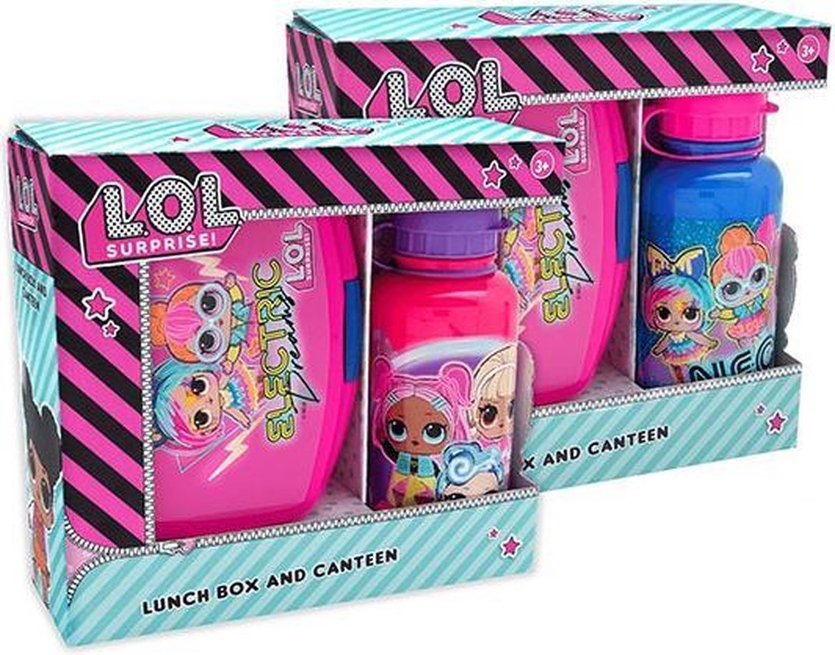 L.O.L. Surprise! lunchbox met drinkfles Electric 400 ml - Roze
