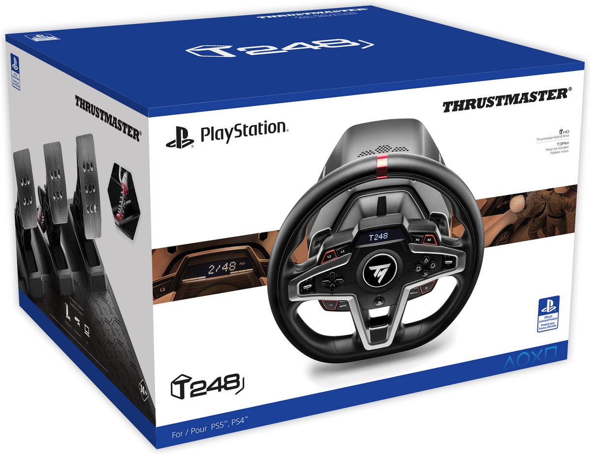 Thrustmaster T248 racestuur voor PS5, PS4 en pc - Zwart