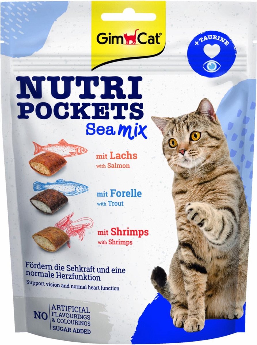 Gimcat Nutri Pockets - Kattensnack - Mix Zeevis 150 g