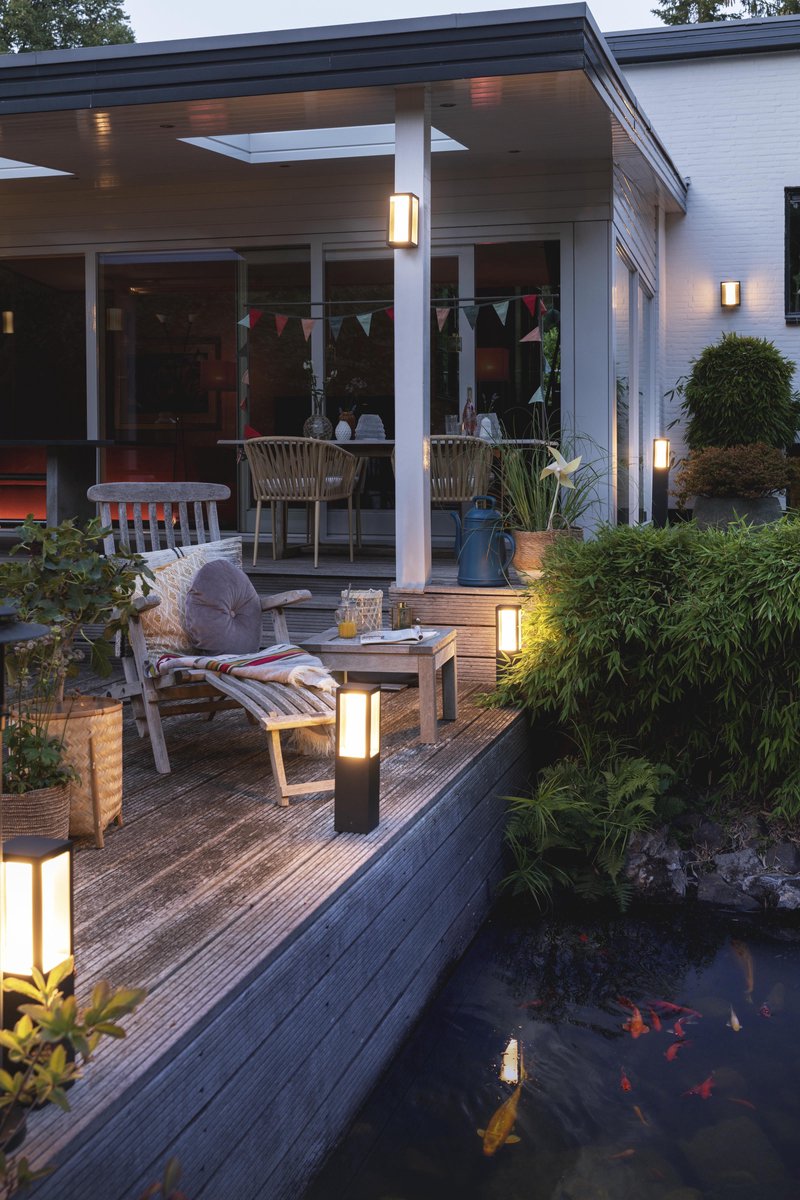 Philips Hue Impress buitenwandlamp breed - Zwart