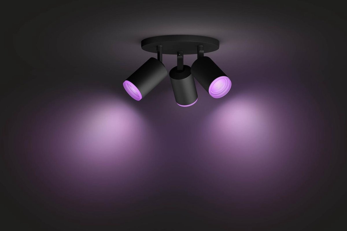 Philips Hue Fugato 3-Spot White & Colour Bluetooth - Zwart