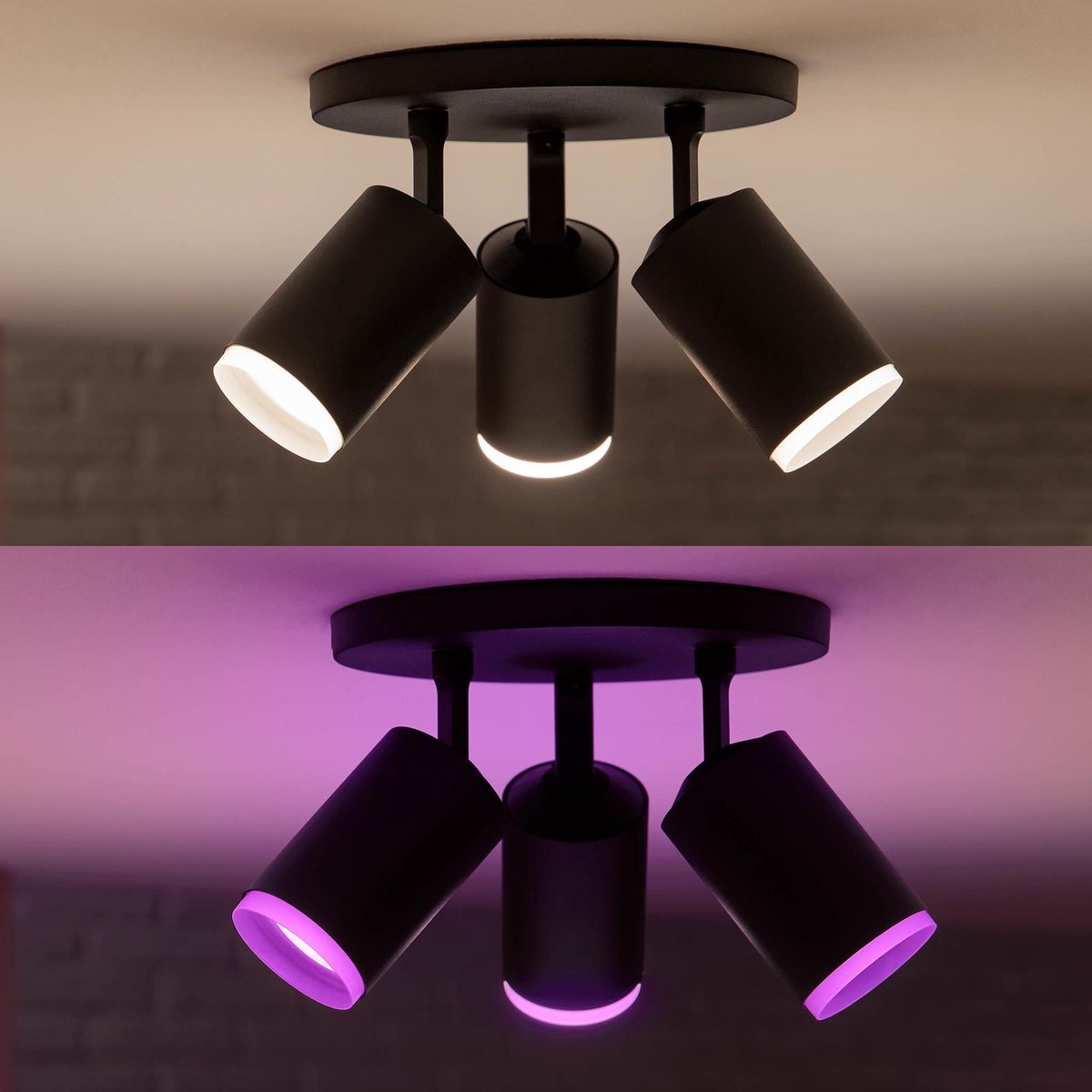 Philips Hue Fugato 3-Spot White & Colour Bluetooth - Zwart