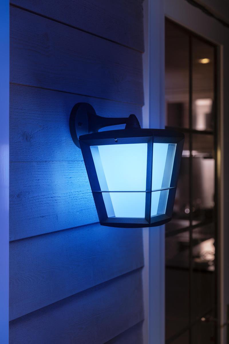 Philips Hue Econic buitenwandlamp klassiek hangend - Zwart