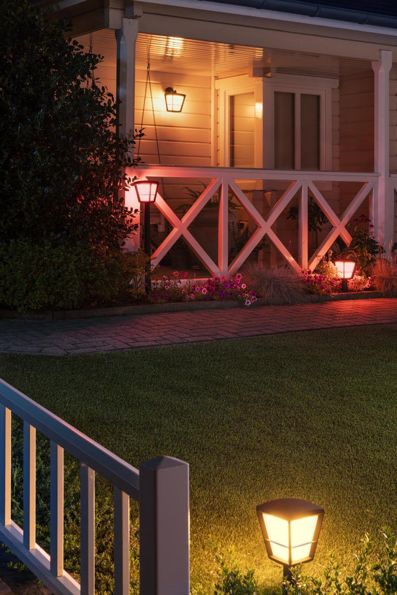 Philips Hue Econic buitenwandlamp klassiek hangend - Zwart