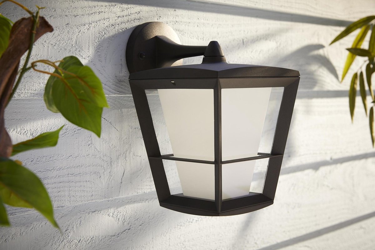 Philips Hue Econic buitenwandlamp klassiek hangend - Zwart