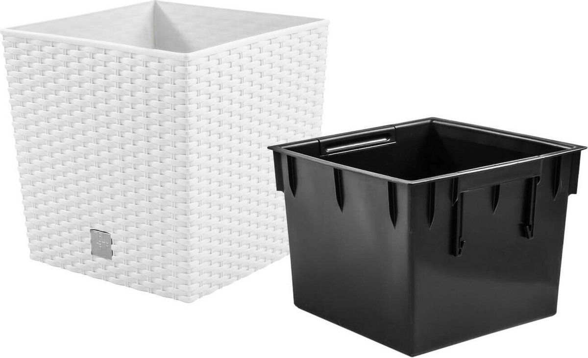 Bloembak Balkonbak Rato Low 32x32x32,5cm Prosperplast - Wit