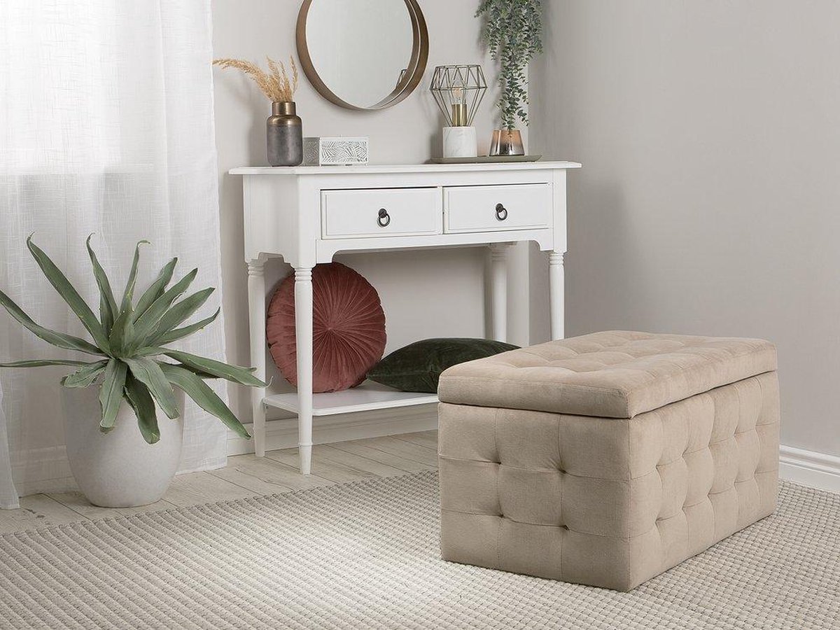 Beliani Michigan Voetenbank Fluweel 40 X 73 Cm - Bruin