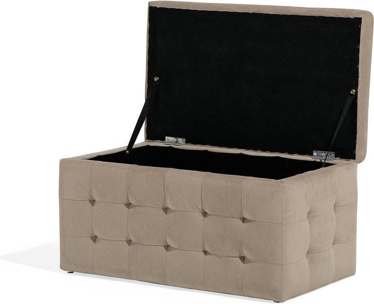 Beliani Michigan Voetenbank Fluweel 40 X 73 Cm - Bruin