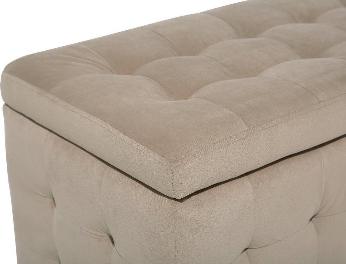 Beliani Michigan Voetenbank Fluweel 40 X 73 Cm - Bruin