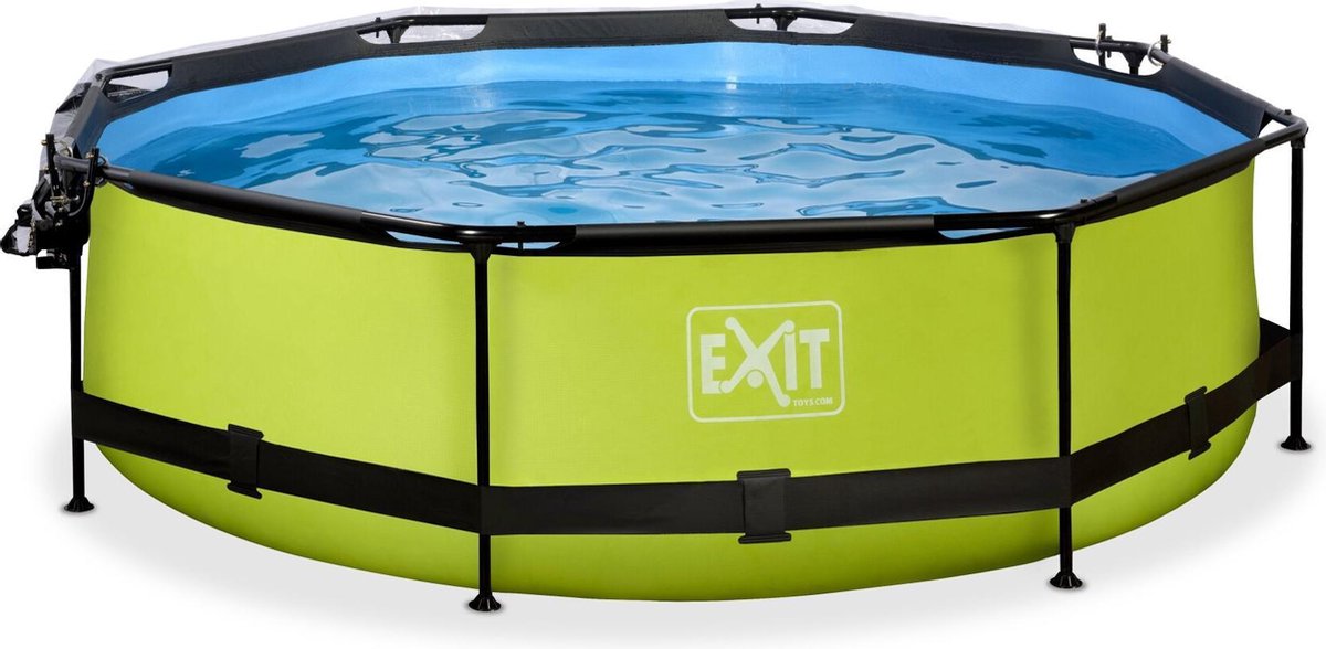 EXIT Toys Lime Zwembad ø300x76cm Met Overkapping En Filterpomp - - Groen