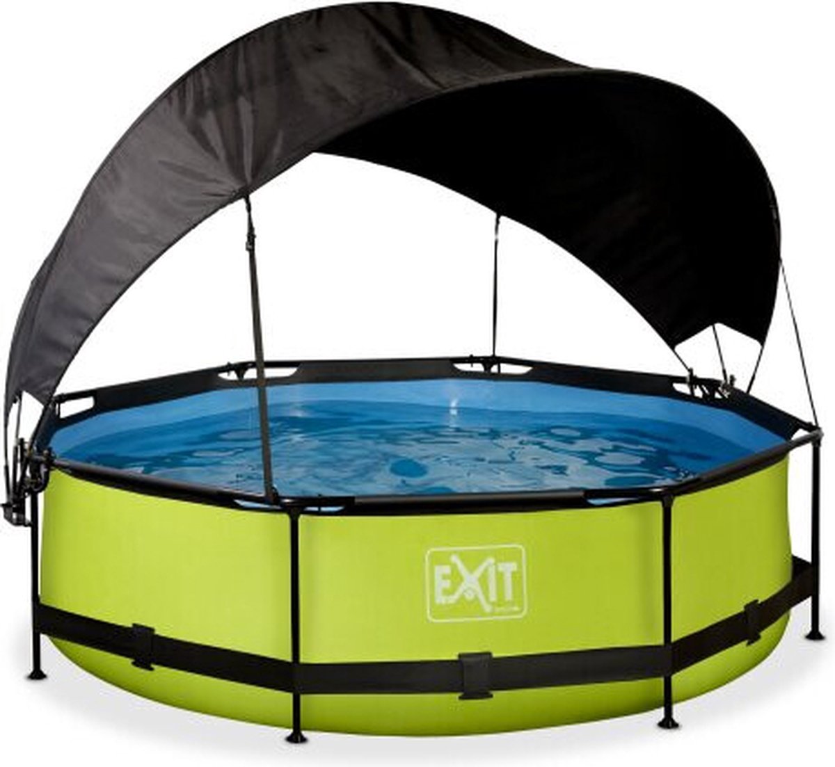 EXIT Toys Lime Zwembad ø300x76cm Met Overkapping En Filterpomp - - Groen