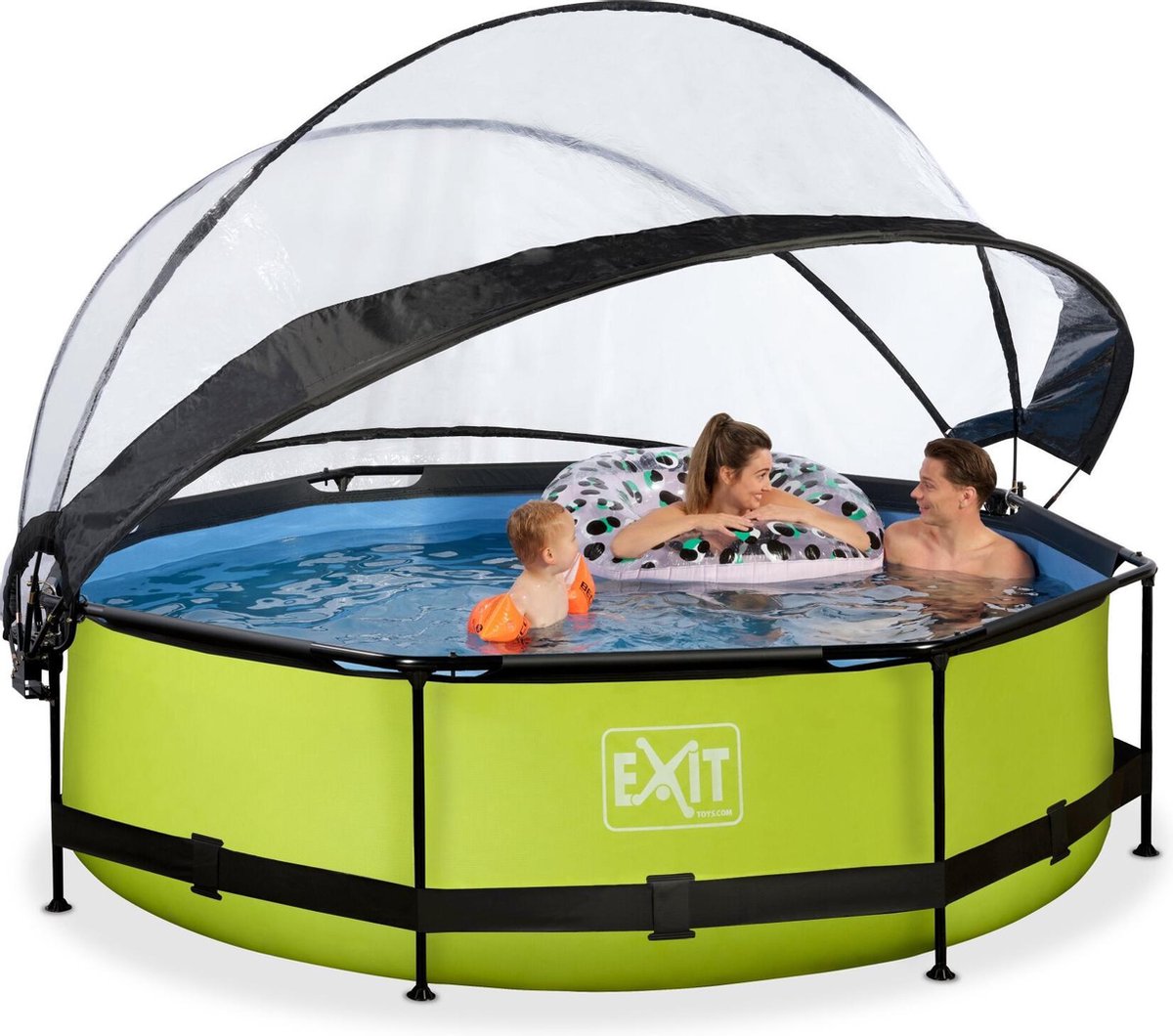 EXIT Toys Lime Zwembad ø300x76cm Met Overkapping En Filterpomp - - Groen
