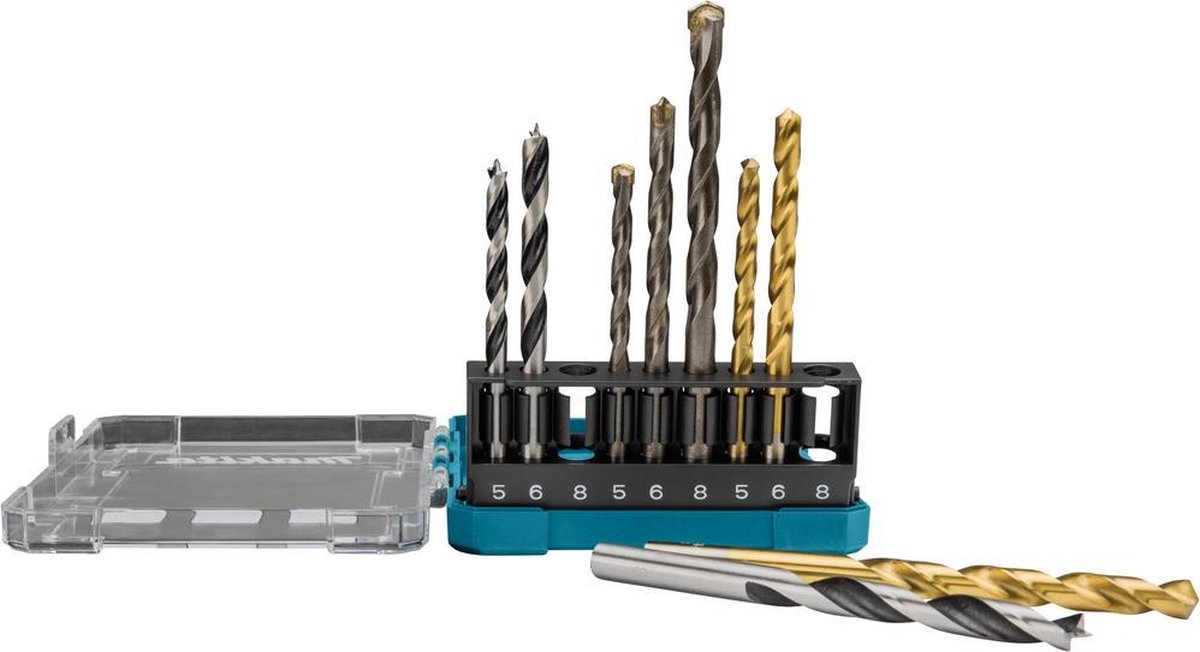 Makita 9-delige borenset (steen/hout/metaal)