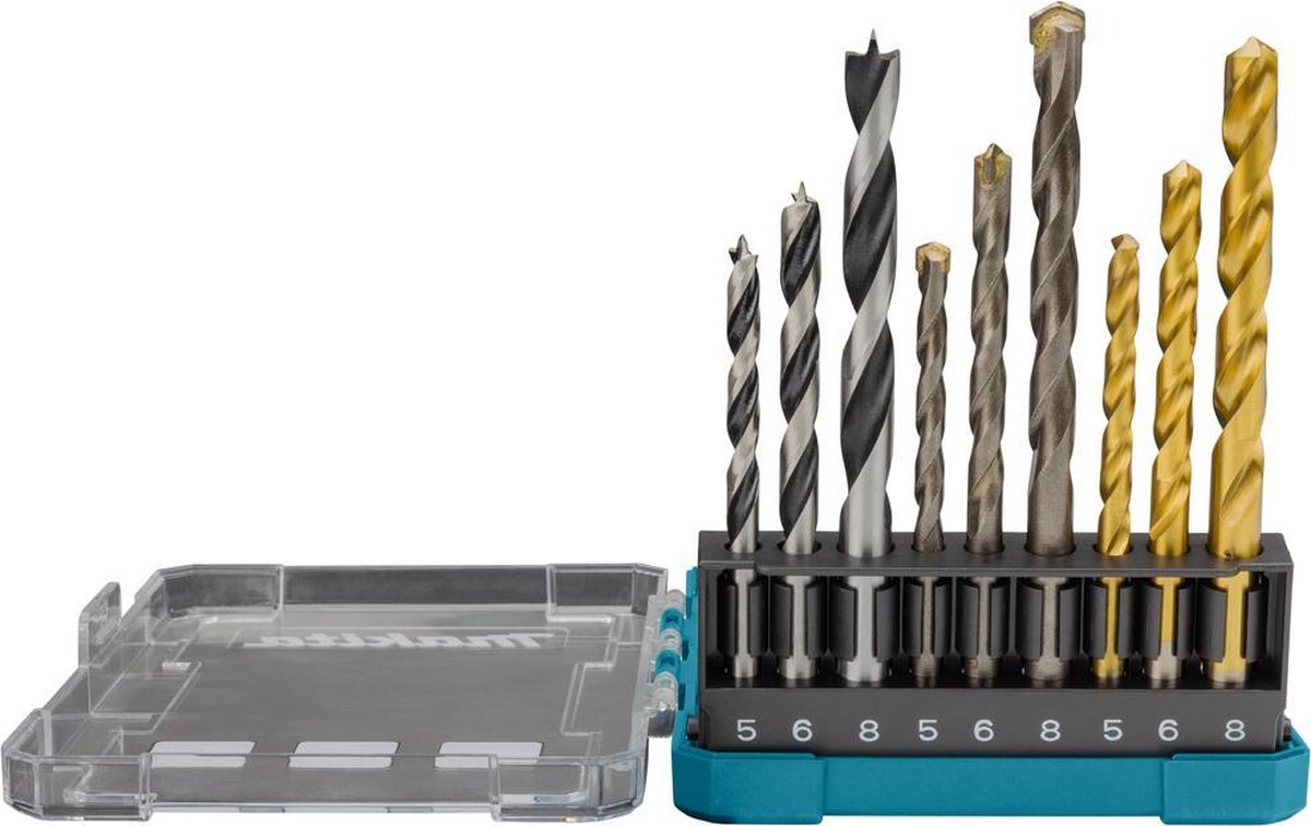 Makita 9-delige borenset (steen/hout/metaal)