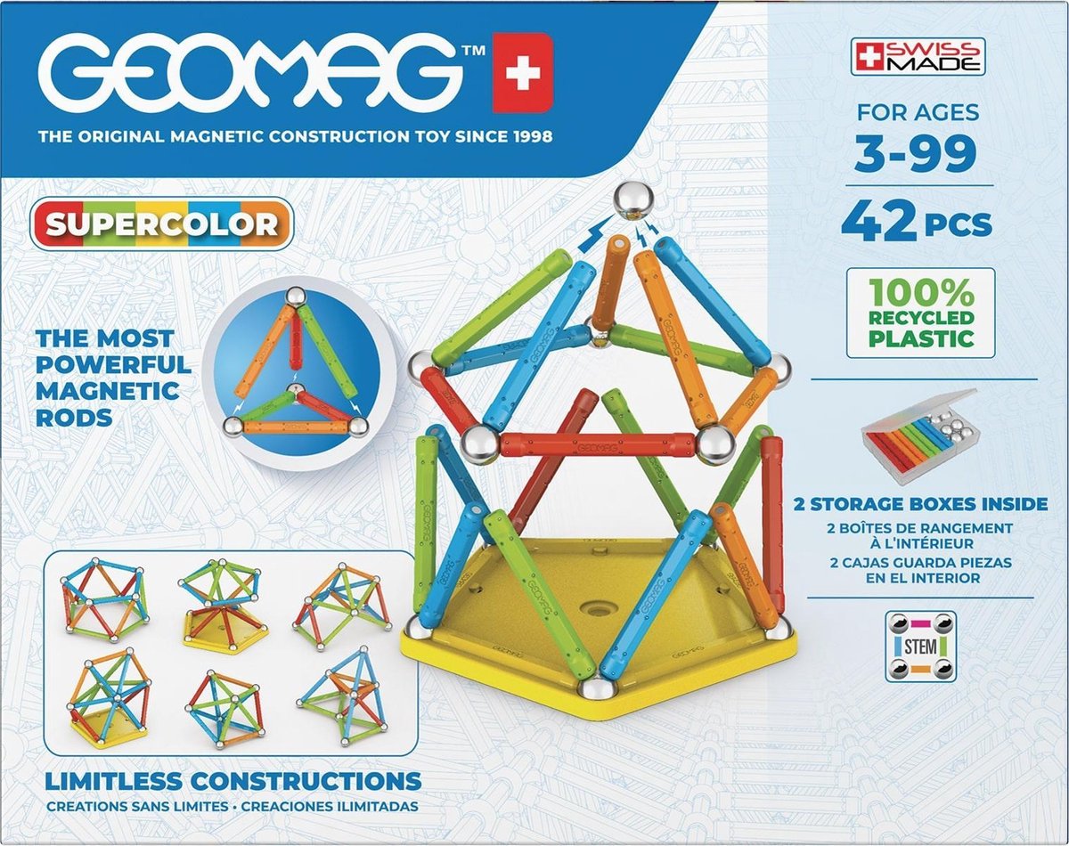 Geomag Super Color Recycled 42 delig multicolor