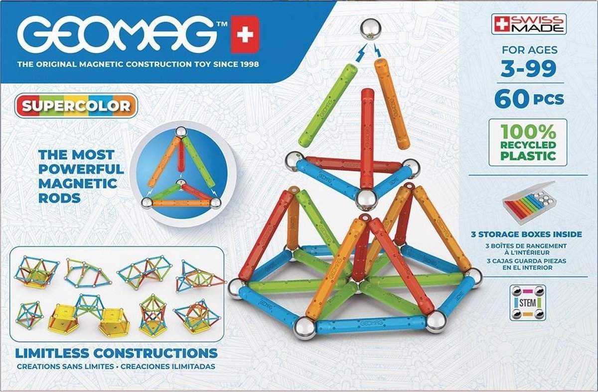 Geomag Super Color Recycled 60 delig multicolor