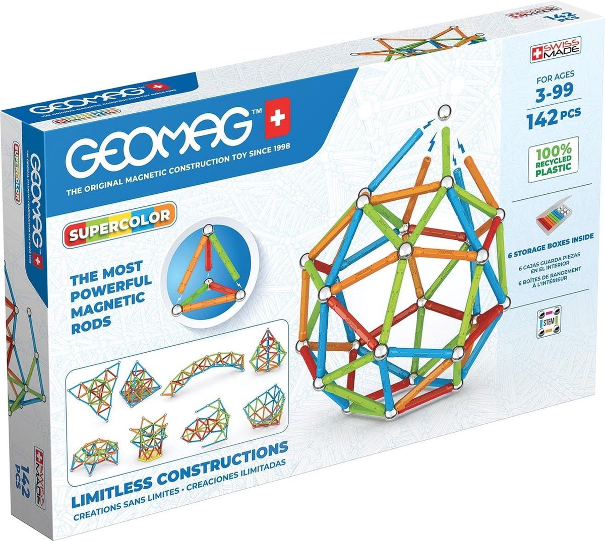 Geomag Super Color Recycled 142 delig multicolor