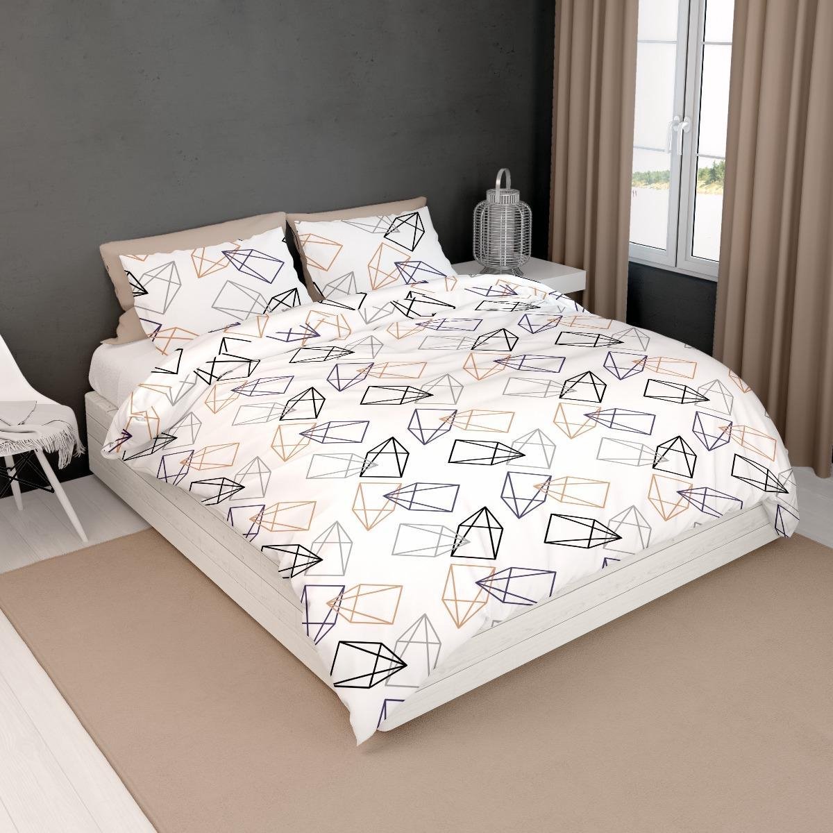 Satin D'or Dekbedovertrek Rocket Beige-240x200/220 - Wit