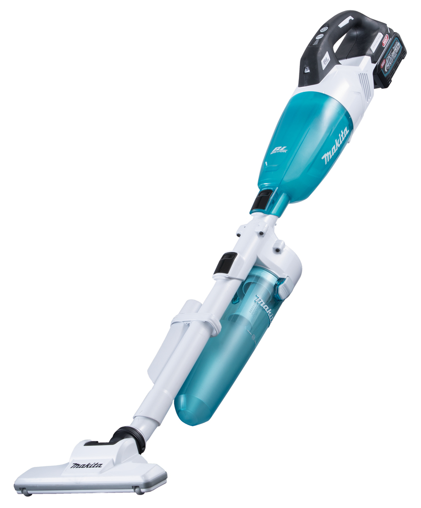 Makita CL001GA224 | Steelstofzuiger | 40 V Max |te uitvoering met blauwe transparante capsule | met cycloon stofafscheider | 2,0 Ah accu | 2 st | lader | in doos - Wit