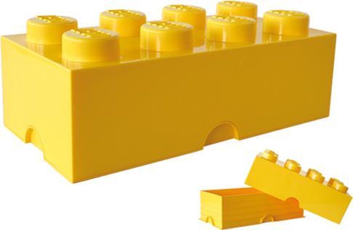 Room Copenhagen LEGO broodtrommel Brick 8 junior 20 x 10 cm - Geel