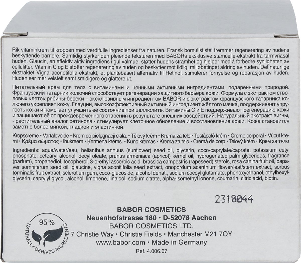 BABOR Vitamin ACE Body Cream Bodycrème 200ml