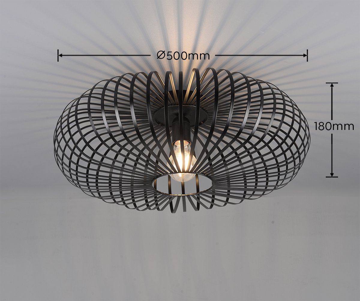 TRIO Johann Plafondlamp Ø 50 cm - Zwart