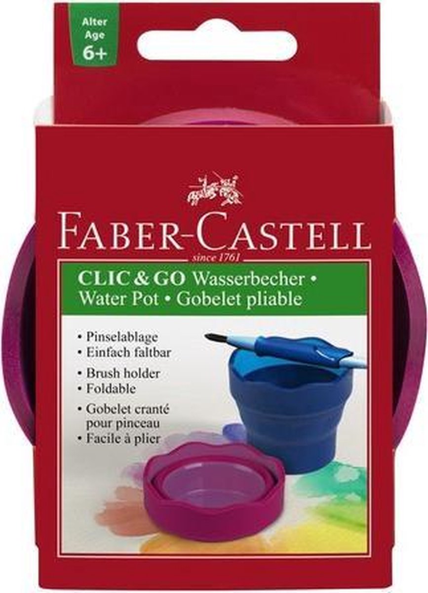 Faber Castell watercup Clic & Go junior polypropyleen - Rojo