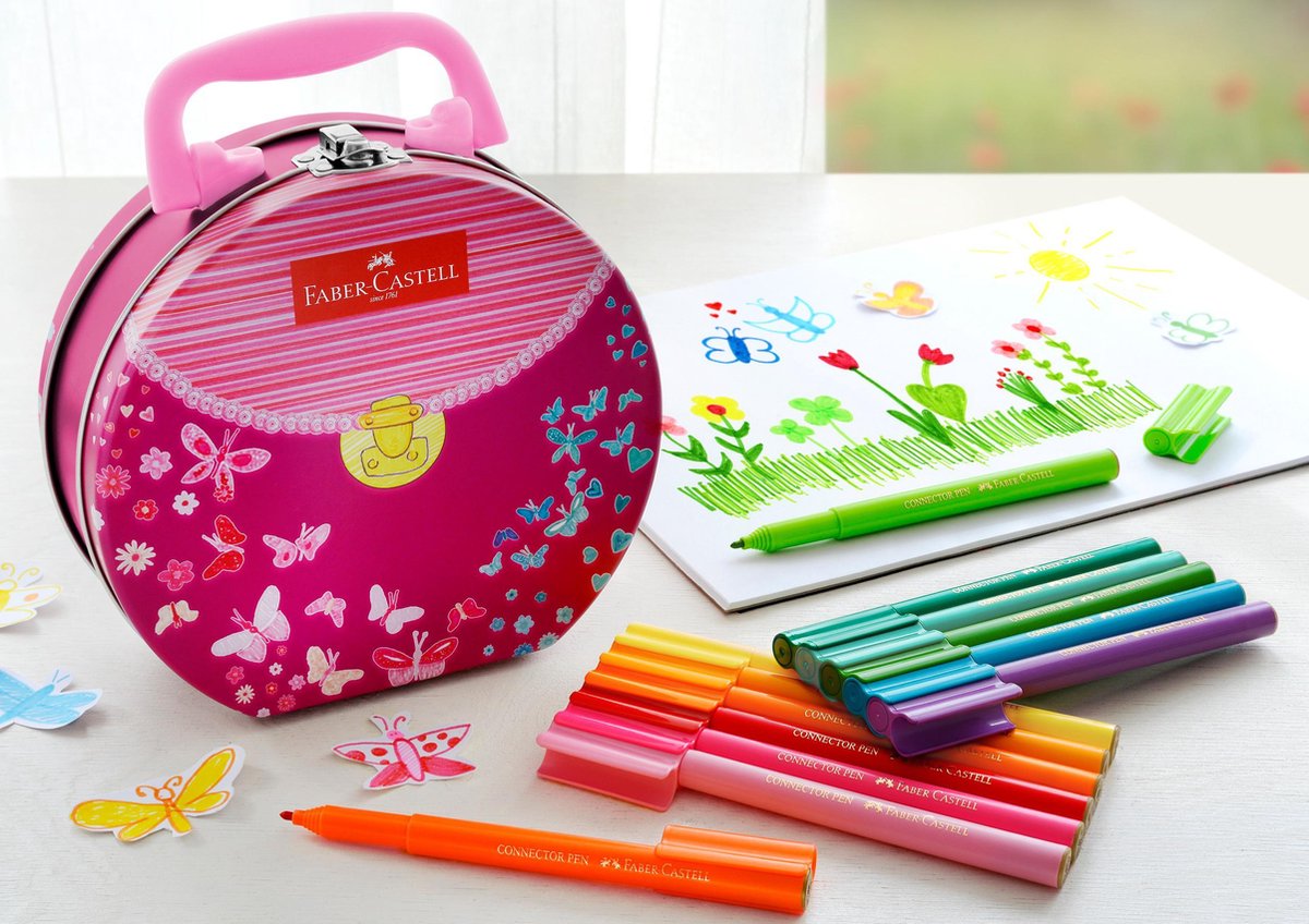 Faber Castell viltstiften Connector Schatkist 3 mm 34 delig