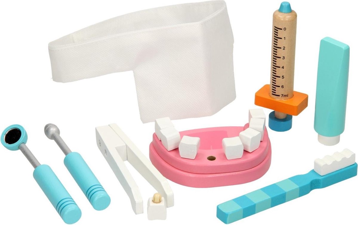 Top1Toys Jouéco speelset Tandarts 25 x 18 cm 9 delig - Blauw