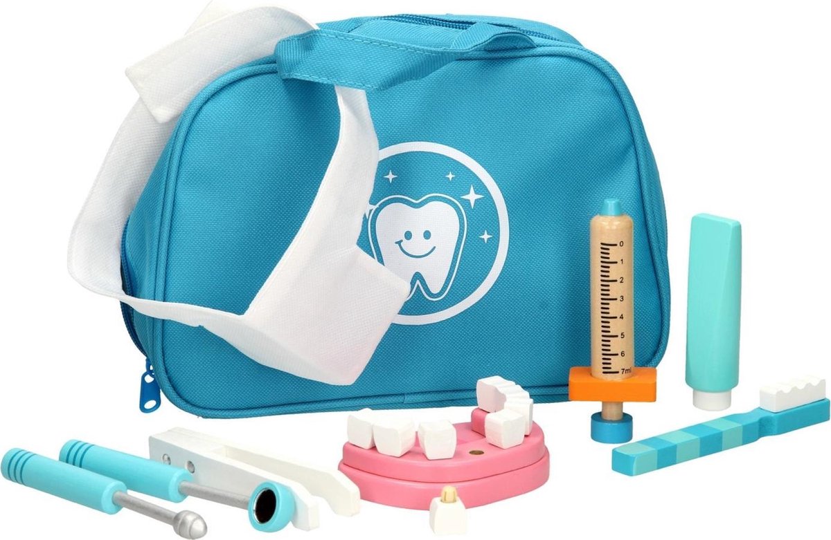 Top1Toys Jouéco speelset Tandarts 25 x 18 cm 9 delig - Blauw