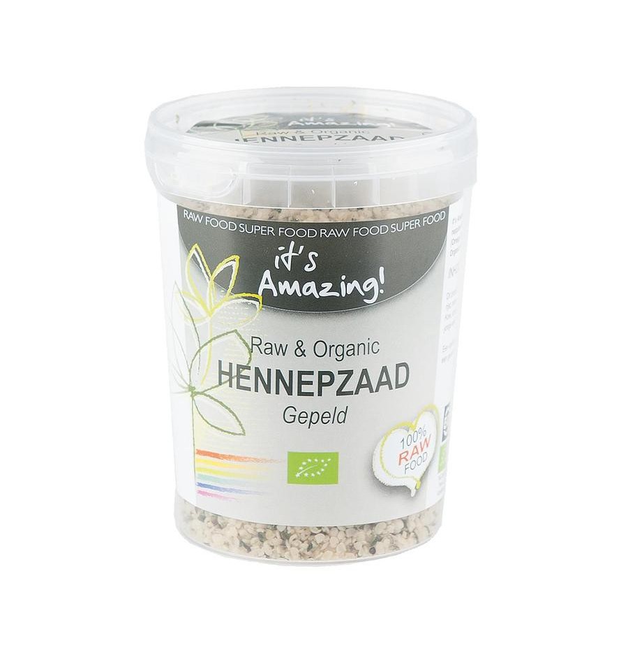 Its Amazing Raw & organic hennepzaad gepeld bio