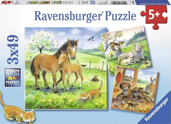 Ravensburger Puzzel Knuffeltijd - 3 X 49 Stukjes