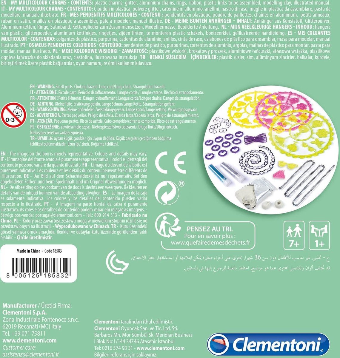 Clementoni sieraden Crazy kleuren meisjes kunststof multicolor