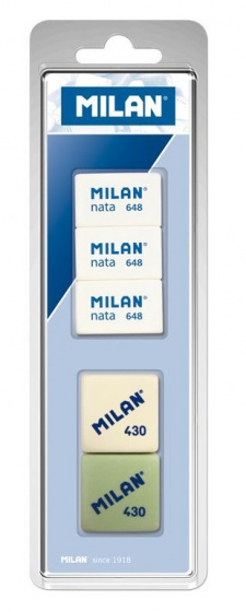 Milan gumset 2 x 430 3 x 648 rubber wit/roze/groen 5 stuks